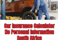 Car Insurance Calculator No Personal Information South Africa