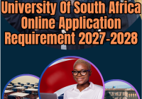 University Of South Africa Online Application Requirement 2027-2028